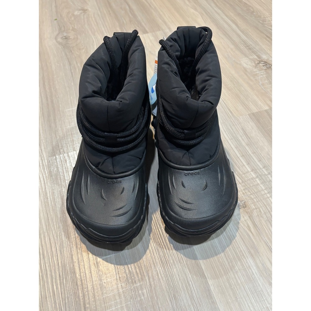 Crocs Echo Boot Black Insulated Winter Faux Fur Puffy 208716-001 Mens 4 Womens 6